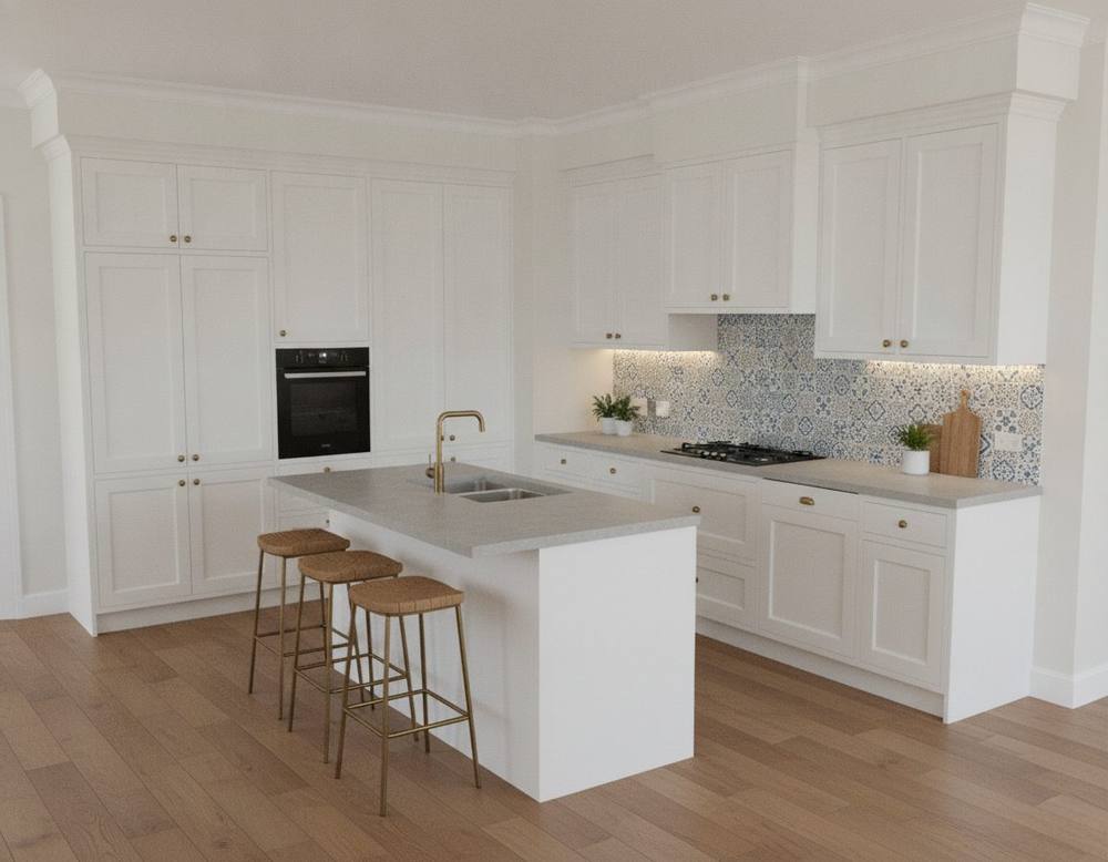 AI concept kitchen render created with MeasureFlow Render AI
